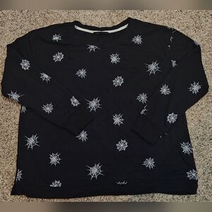 Stylish Black Sweater with White Spider Web Design Halloween